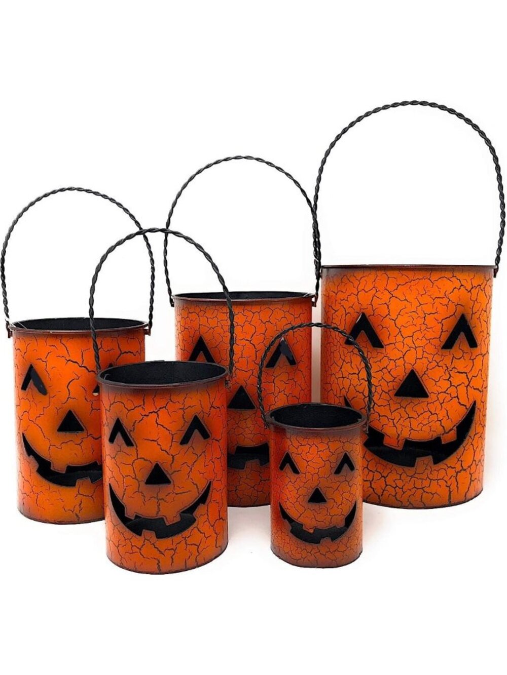 Halloween Lantern Rustic Candle Holder Metal Indoor Outdoor Decoration